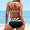 Kvinnors badkläder Summer Kvinnor Sexig bikini badkläder Kvinnor Löst storlek Bikinis Set Swimsuit Abstract Printing Bathing Suit Two-Piece Set Swimsuit 230317