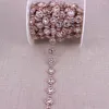 Chains 5 Yard -Grade Flower Crystal Clear Round Glass Rhinestone Cup Chain Base Dress Belt Trim Applique Sew On Garment