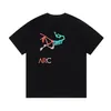 Arco Novo 24ss Arc Camiseta Roupas Tees Edição Versátil Marca de Moda Clássica Cópia Colorida Solta Unissex Mens Womens Tees Bird Designer Shirt