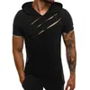 Herr t-shirts Summer Men's Hooded T-shirt Casual Slim Short Sleeve T Shirt Men Plus Size 3XL Solid Men Clothes Streetwear Tee Shirt Homme 230317