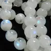 قلادات مخرجة ميهان مجانية طبيعية حقيقية AAA قوس قزح Blue Moonstone ناعم جولة فضفاضة لتصنيع DIY المجوهرات بالجملة 230320