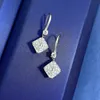 مشعة قطع 10 ملم الماس دانشن حلق 100 ٪ حقيقية 925 الجنيه الاسترليني الفضة المجوهرات خطوبة إسقاط الأقطار للنساء هدية