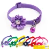 Adjustable Nylon Reflective Dog Collars Pet Collars With Bells Charm Necklace Collar For Little Dogs Cat Collars