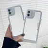 Transparent Edge Mirror Phone Case för iPhone 14 13 12 11 Pro Max Plus X XR XS 7 8 Två i en pläteringsknappar Socktillverkande täckning