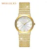 Wristwatches WEELUCKS K1001 Women's Watch Luxury Quartz Watches Full Diamond Band Waterproof Fashion Elegant Sports For Women 2023