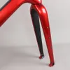 Cadre de vélo de gravier de frein à disque de câble entièrement caché GR044 conception de peinture rouge noir métallique entièrement en Fiber de carbone Toray T1000