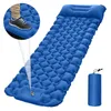 Utomhuskuddar Ultralätt Sleeping Pad Portable Camping Mat Uppblåsbar luftmadrass utomhus vandring Trekking Picknick sovmatta singel 230317