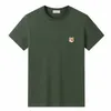 Camisetas masculinas masculinas Mulheres 100% Algodão Brand Fox Bordeded Jersey T-shirt Casal Fashion Casual Sleeve Street Loose Top Tee P230317