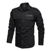 Men's Casual Shirts Fashion Autumn Spring Clothes Green Black Cargo Military Brand Shirts For Mens Long Sleeves Casual Blouse Oversize 5XL 6XL 230320