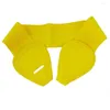 Halsbandörhängen Set Sodial (R) 8-format faux läderspänne Elastiskt bälte gult för dam
