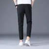 Men's Pants Ankle Length Ice Silk Men Trousers Black Khaki Korea Thin Summer Casual Suit Pants Chandals Man Formal Clothes 230320