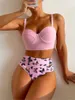 Bikinis Conjunto 2023 Push up Swimsuit Women Canda alta Biquíni Conjunto de borboleta Prind Dimwear Feminino Aneco acolchoado SAWMAMING ARIE