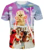 メンズTシャツ夏のファッションデジタルプリントダークフォックス半袖Tシャツの男性