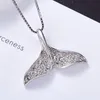 Pendant Necklaces Personality Creative Design Zircon Whale Tail Necklace Charm Exquisite Jewelry For WomenPendant