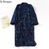 Restas masculinas homens algodão sono sono verão fino algodão outono casal casal japonês roupas tradicionais masculino kimono yukata longa camisa de camisa 230320