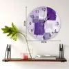 Orologi da parete Vernice viola Quadrato Graffiti Struttura astratta Silenzioso Home Cafe Arredamento per ufficio per cucina Orologio grande