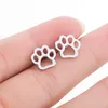 Partihandel rostfritt stål örhänge Animal Paw Print Stud örhängen för kvinnor herr flickor barn smyckesfest gåvor