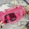 Jelly Pillow Bag Women Designer Bolsa bolsa laohua buzu buzina Totas de relevo cartas de moda estrela estampa redonda de hardware com zíper com mini zíper -bolsa