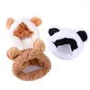 Hondenkleding Pet Cat Cap Hoofddeksel Funny Bear Ears Hat Warm Short Plush Supplies Party Feest Kerstcosplay Kleine accessoires