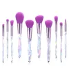 Beauty Items 10 PCs crystal makeup brushes set private label face wash brush facial brush makeup tools