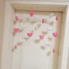 Cortina hilo en forma de corazón divisor de sala de estar cadena borla niñas partición dulce con cuentas cenefa de ventana