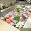 Tapis 3D Fleur Couloir Tapis Paillasson Chambre Rec Floral Tapis Salon Classique Océan Tapis Enfants Cuisine Escaliers Tapis Antidérapant Goutte Dh1Er