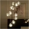 Chandeliers Crystal Chandelier Modern Living Room Hanging Lamp Stair Ball Lights Kitchen Lobby Led Indoor Lighting Drop Delivery Dhork