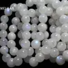 Colliers de perles Meihan gratuit naturel véritable AAA arc-en-ciel bleu pierre de lune lisse ronde perles en vrac pour bricolage fabrication de bijoux en gros 230320