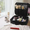 Suitcases Professional Artist Beauty Manicure Makeup Chest Hand Suitcase Black Portable Valise Large Capacity Cosmetic Grid Storage Box 230317