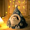 Cat Beds Triangular Yurt House Cat's Nest Closed Pet's Puppy's Four-season General Dog Bed