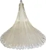 Bridal Veils Classic White/Ivory Real POS Wedding Weselna 5m Długie koronkowe aplikacje Katedra z grzebieniem Veu de Noiva