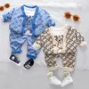 Ensembles de vêtements enfants automne bébé mode costume 2023 T manteau pantalon garçons printemps trois pièces ensemble 230317