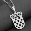 Pendentif Colliers Mode Croatie Carte Collier Pour Femmes Hommes En Acier Inoxydable Drapeau Badge Pendentifs Ras Du Cou Chaîne Voyage Bijoux Cadeau