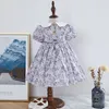 Meisjesjurken Infant Girl Smocked Floral Dress Baby Smock Frocks Children Spaanse boetiekkleding Baby Girl Spanje Handgemaakte Smocking Dress 230320