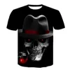 Men's T Shirts -Selling T-Shirt All-Match 3D Printing Horror Clock Skull Short-Sleeved Fashion O-Neck 2023 Summer Arrival XS-4XL