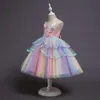 Baby Girl Tiulle Sukienka Princess 3-14t Dzieci Designerka jednorożca drukowana spódnica dzieci