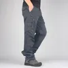 Herrbyxor herrar av bomullslastbyxor militär strids overaller raka multi-pocket baggy långa byxor streetwear casual slacks byxor m-5xl 230320