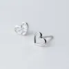 Stud Earrings 925 Sterling Silver Jewelry Fashion Tiny CZ Pave Crystal Heart Gift For Women Girls Kids Lady