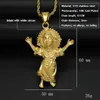 Pendant Necklaces Stainless Steel 18K Gold-plated Religious Series Necklace Hypoallergenic Non-fading Chain Length 61CM Thick 3mmPendant Mor