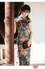 民族服の夏の改善チョンサムヴィンテージロングドレス薄い中国語スタイルエレガントな若い女の子のドレスフラワーQIPAO