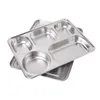 Dinnerware senta o jantar de prato para lancheira em aço inoxidável Divided Bandey Rececorrer para Grade de Canteen School com tampa