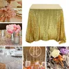 Tovaglia 1 set quadrato Tovaglia con paillettes Decorazione per la casa della festa nuziale in argento oro rosa
