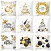 Décorations de noël 45cm housse de coussin Navidad joyeux pour la maison 2023 noël Noel ornements de noël cadeaux d'année