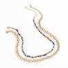 Catene Moda Acrilico Perline Collane dorate per le donne Ragazza Bohemian Perline colorate Collana girocollo Gioielli Collier Femme 2023