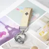 High-end Bell Buckle Leather Car Key Ring Small Pendant Bag Charm Business Small Gift