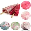 Paraplyer 10st Ancient Dance Chinese Silk Paraply Japanese Cherry Blossoms Dekorativa för kvinnor