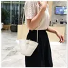 Avondtassen Straw mini messenger portemonnees en handtassen voor vrouwelijke meisjes vrouwelijke shoppers casual mode solide kleur parel geweven portemonnee 230320