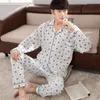Men's Sleepwear Size Pajamas Men's Winter Room Wear Suit Cotton Nightgown Plus Home Service Cardigan Casual Comfortable Outside Breathable Sets 230320