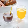 Wijnglazen dubbellaags geïsoleerde glazen beker set transparant verdikt anti-scaltende koffie thee huis woonkamer eenvoudig drinken