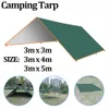 Tents and Shelters Outdoor Camping Tarp Camping Tarpaulin Awning Lightweight UV Resistant and PU 3000mm Waterproof Rainproof Tarpaulin Shelter 230320